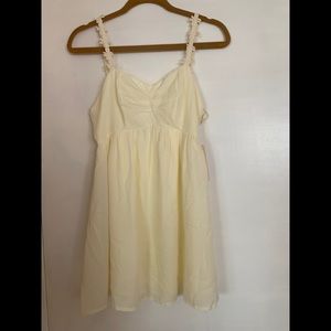 Light Yellow / Cream Mini Dress Babydoll